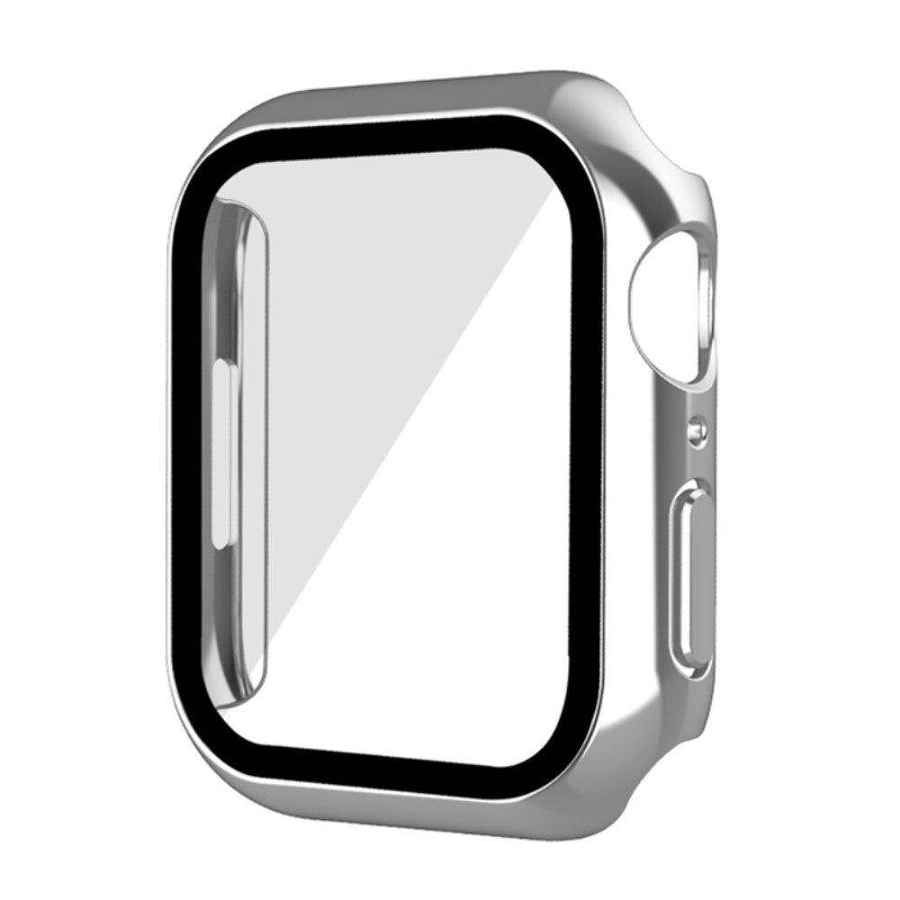 Mega Fed Apple Watch Series 7 41mm Cover med Skærmbeskytter i Plastik og Hærdet Glas - Sølv#serie_2