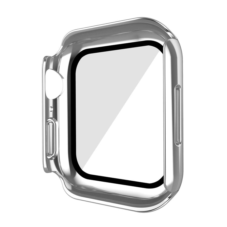 Mega Fed Apple Watch Series 7 41mm Cover med Skærmbeskytter i Plastik og Hærdet Glas - Sølv#serie_2