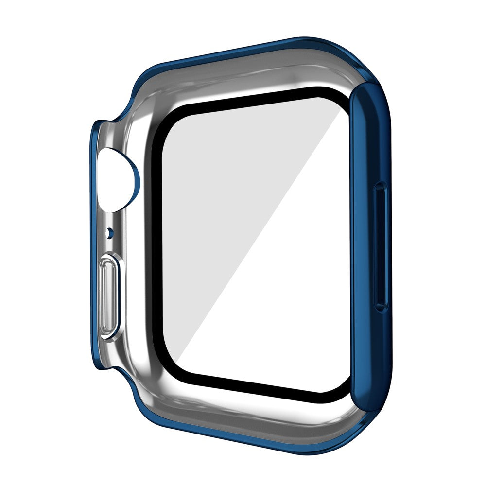 Mega Fed Apple Watch Series 7 41mm Cover med Skærmbeskytter i Plastik og Hærdet Glas - Blå#serie_6