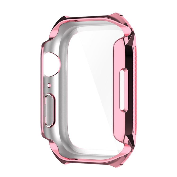 Super Pænt Apple Watch Series 7 41mm Cover med Skærmbeskytter i Plastik og Hærdet Glas - Pink#serie_1