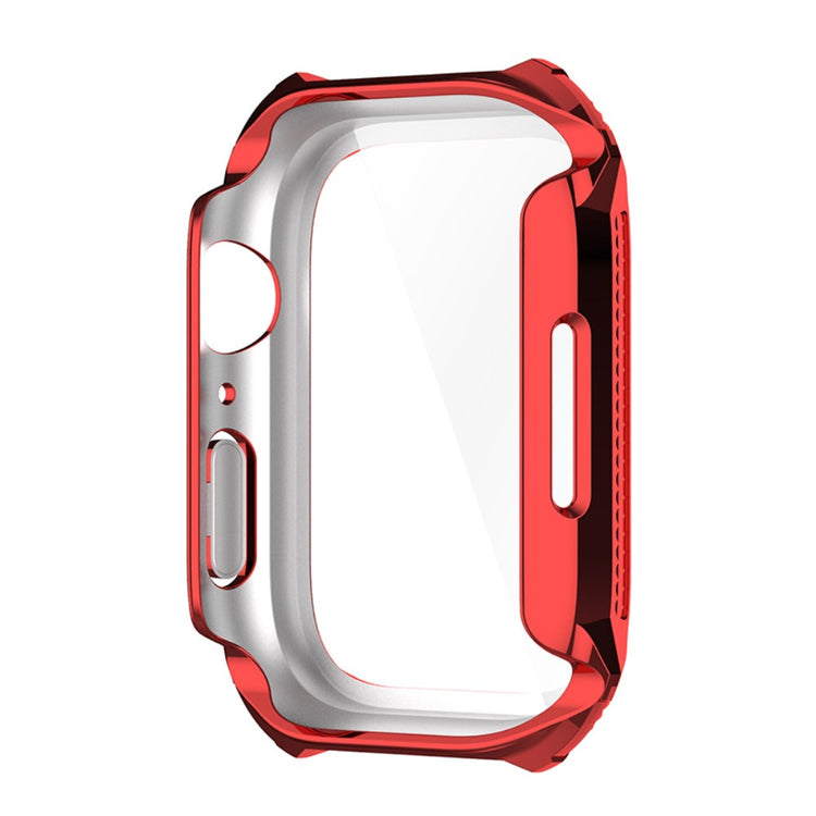 Super Pænt Apple Watch Series 7 41mm Cover med Skærmbeskytter i Plastik og Hærdet Glas - Rød#serie_3