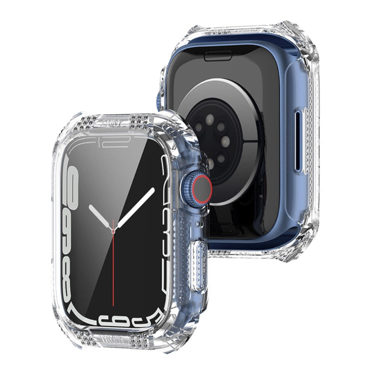 Super Pænt Apple Watch Series 7 41mm Cover med Skærmbeskytter i Plastik og Hærdet Glas - Gennemsigtig#serie_8