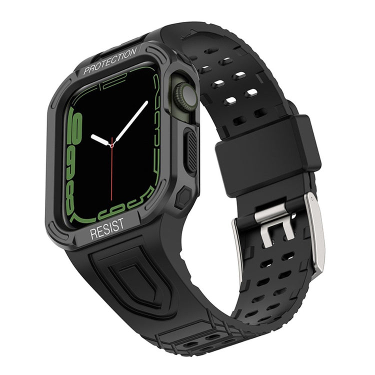 Apple Watch Series 7 41mm Silikone Rem med Cover - Sort#serie_11