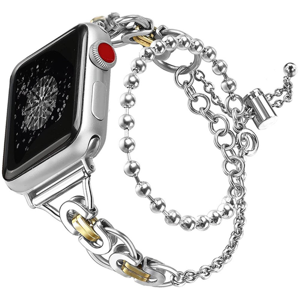 Rigtigt slidstærk Apple Watch Series 7 41mm Metal Rem - Sølv#serie_2