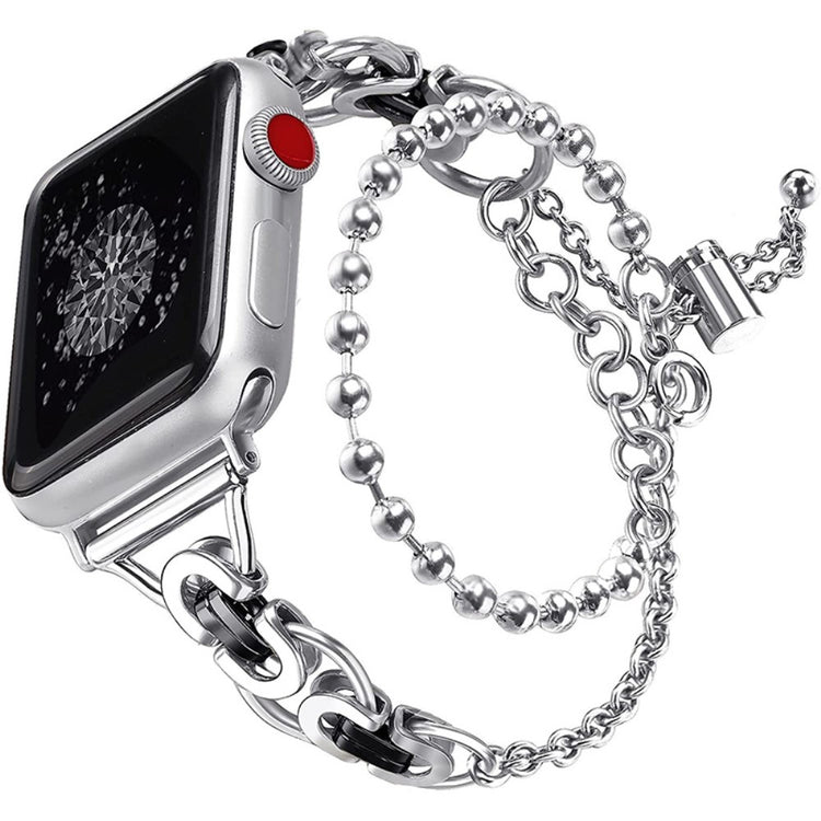 Rigtigt slidstærk Apple Watch Series 7 41mm Metal Rem - Sølv#serie_3