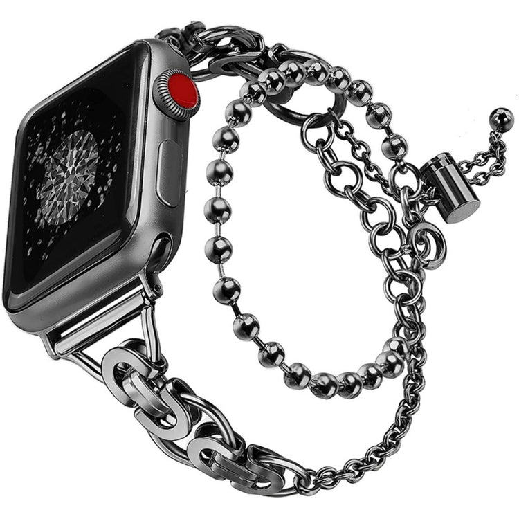 Rigtigt slidstærk Apple Watch Series 7 41mm Metal Rem - Sort#serie_4