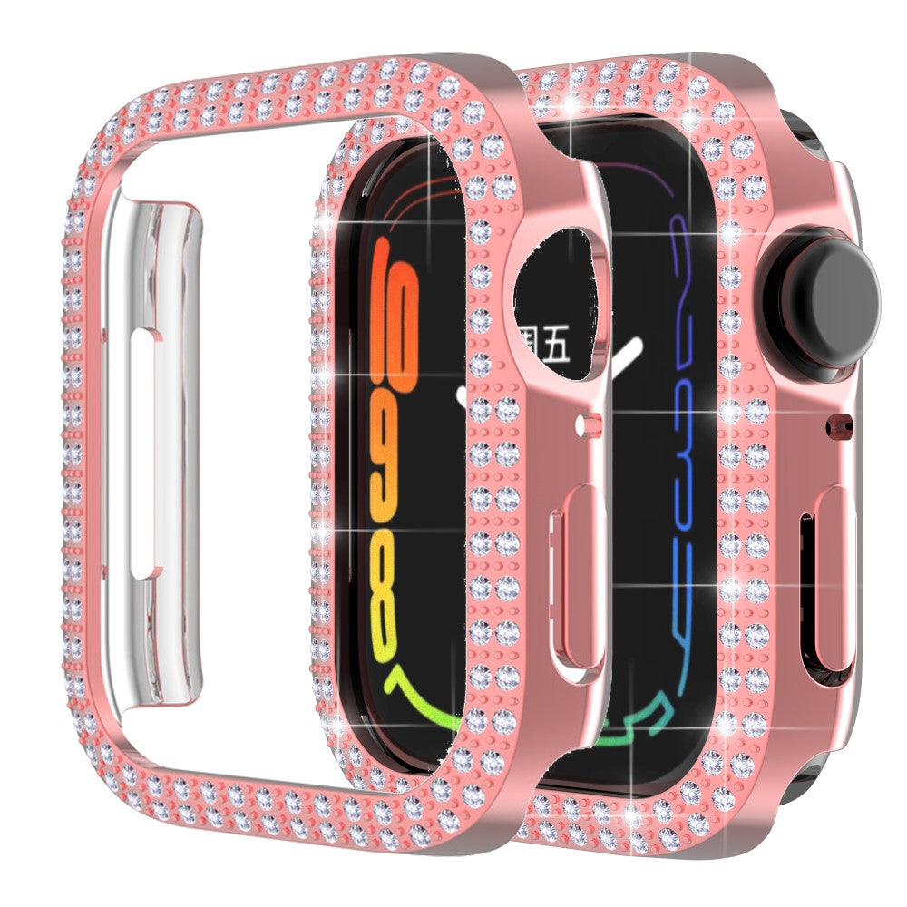 Apple Watch Series 7 41mm  Plastik og Rhinsten Bumper  - Pink#serie_1