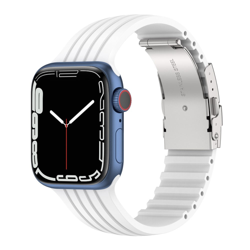 Vildt sejt Apple Watch Series 7 41mm Silikone Rem - Hvid#serie_2