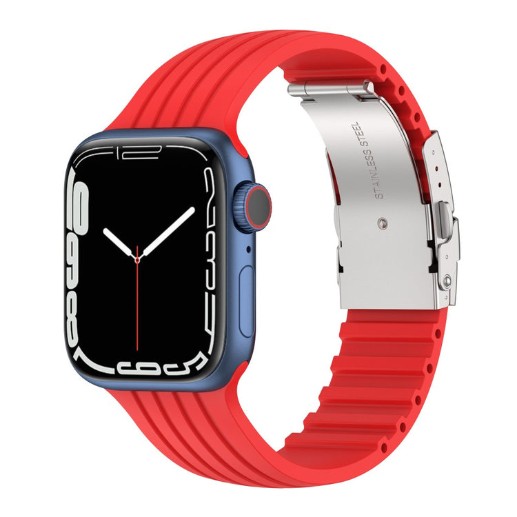 Vildt sejt Apple Watch Series 7 41mm Silikone Rem - Rød#serie_6