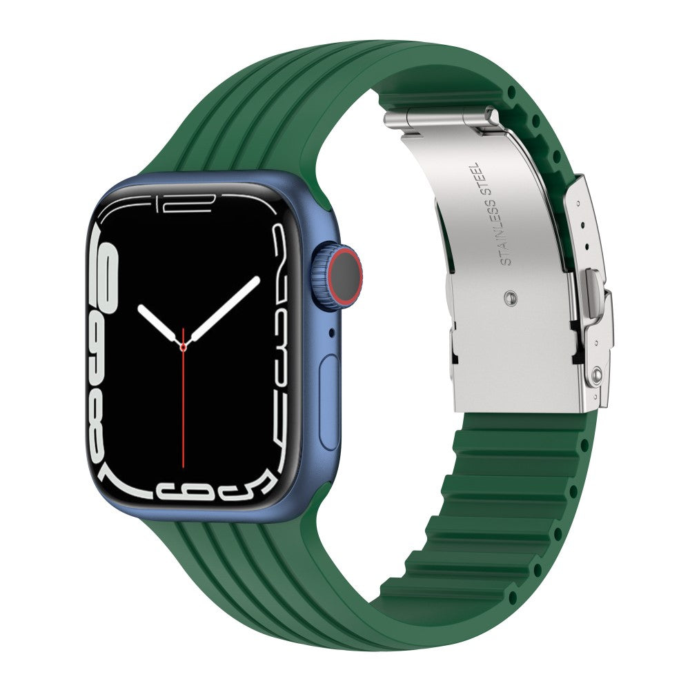 Vildt sejt Apple Watch Series 7 41mm Silikone Rem - Grøn#serie_7