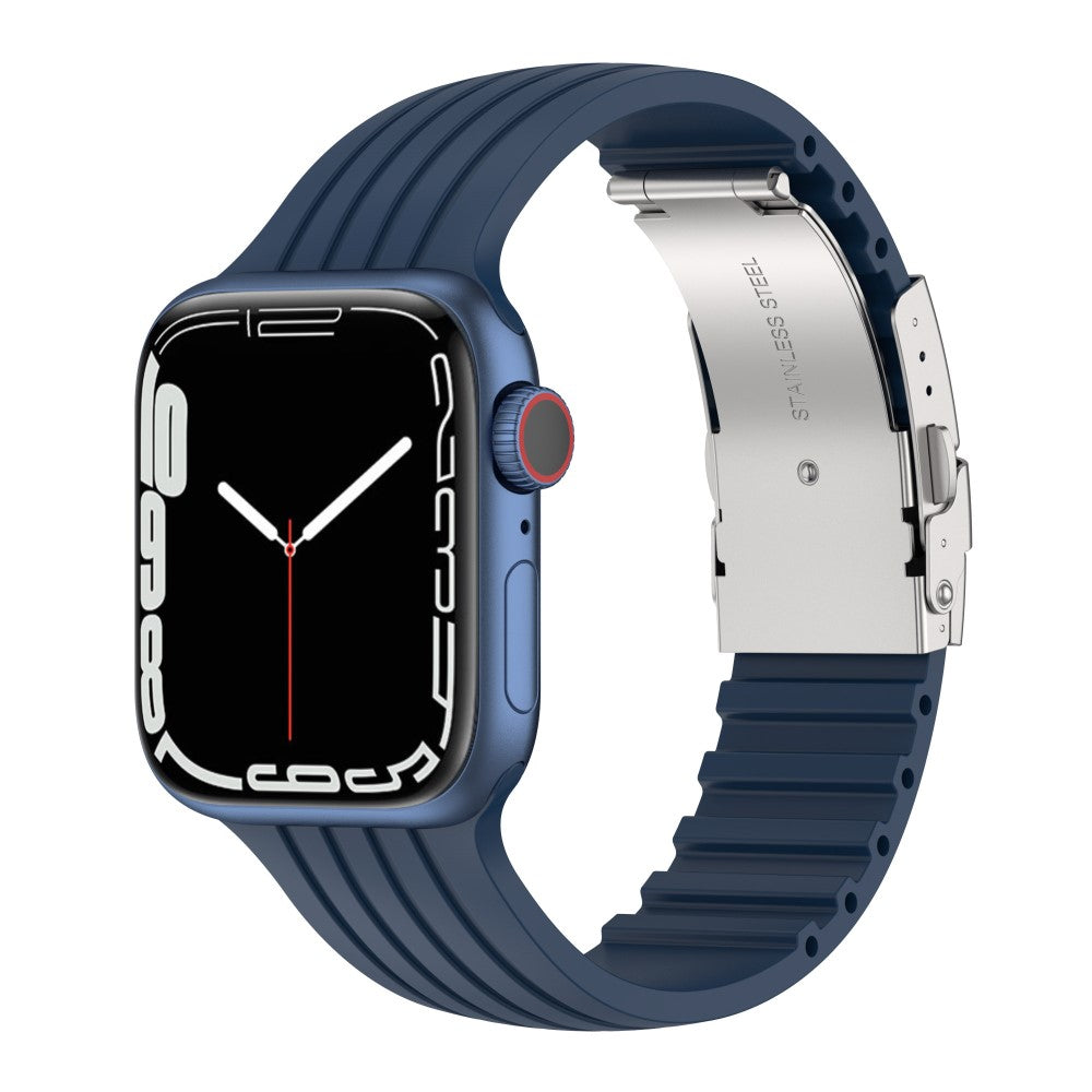 Vildt sejt Apple Watch Series 7 41mm Silikone Rem - Blå#serie_8