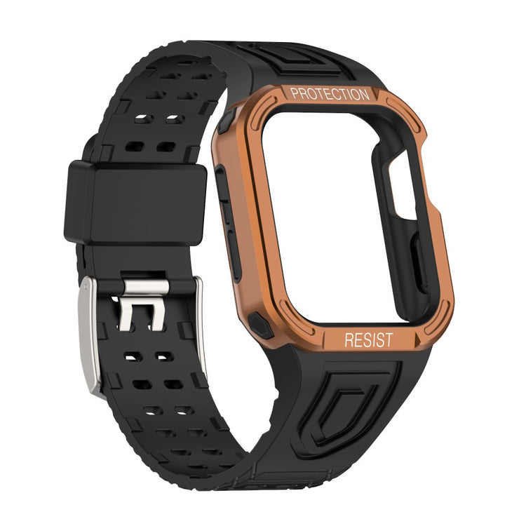 Apple Watch Series 7 41mm Plastik Rem med Etui - Sort#serie_10