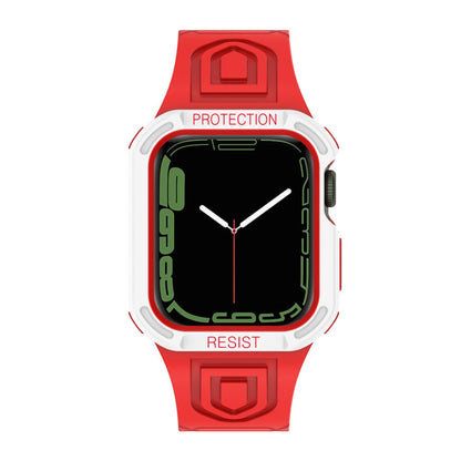 Apple Watch Series 7 41mm Plastik Rem med Etui - Rød#serie_3