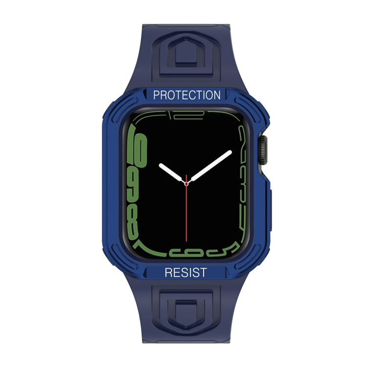 Apple Watch Series 7 41mm Plastik Rem med Etui - Blå#serie_6