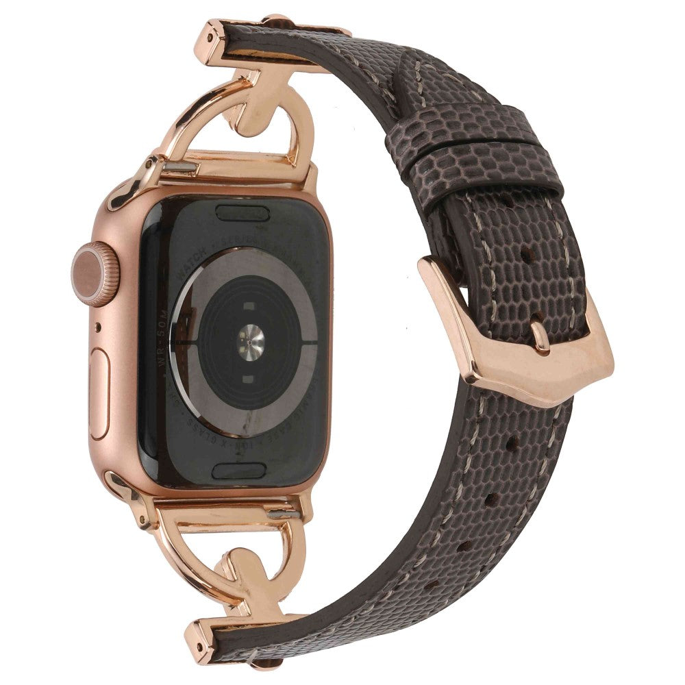 Mega flot Apple Watch Series 7 41mm Metal og Kunstlæder Rem - Pink#serie_6