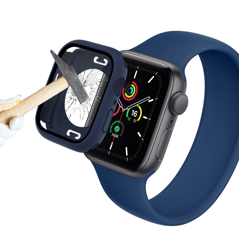 Apple Watch Series 7 41mm Elegant Plastik og Glas Bumper  - Blå#serie_2