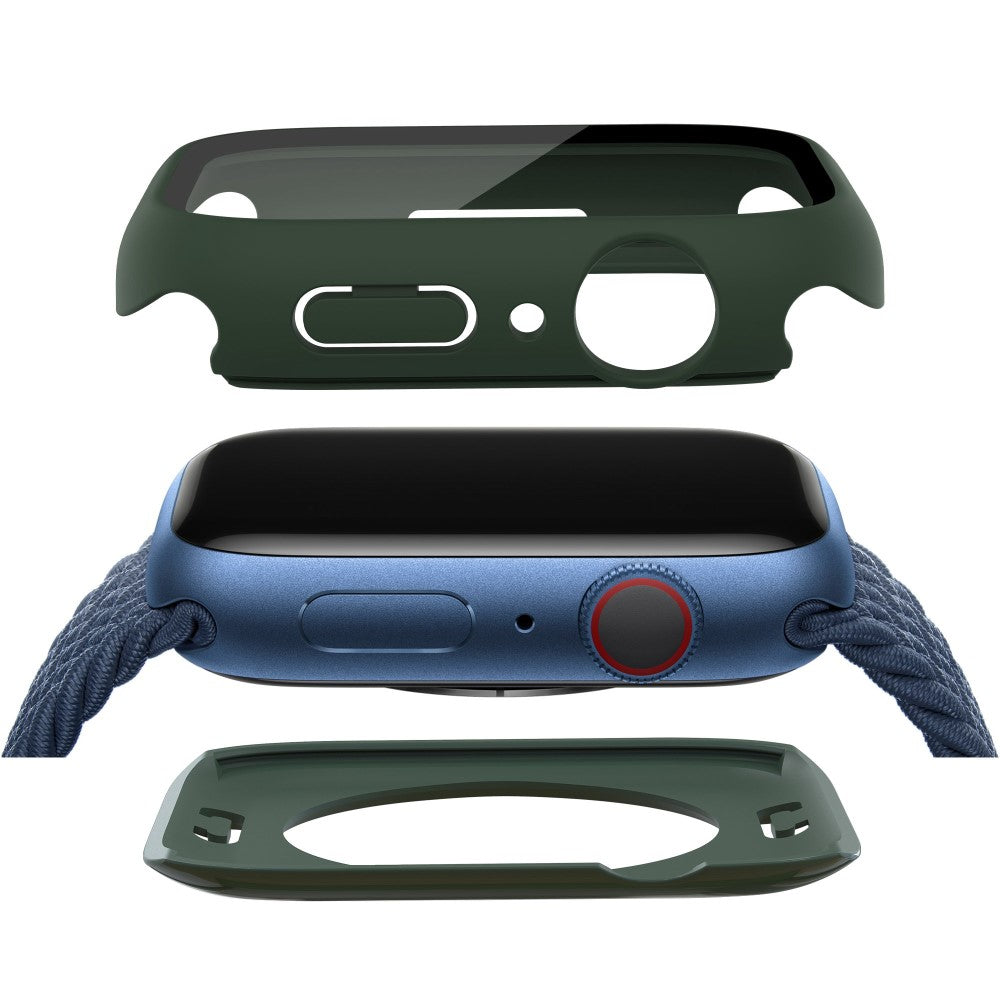 Apple Watch Series 7 41mm Elegant Plastik og Glas Bumper  - Grøn#serie_4