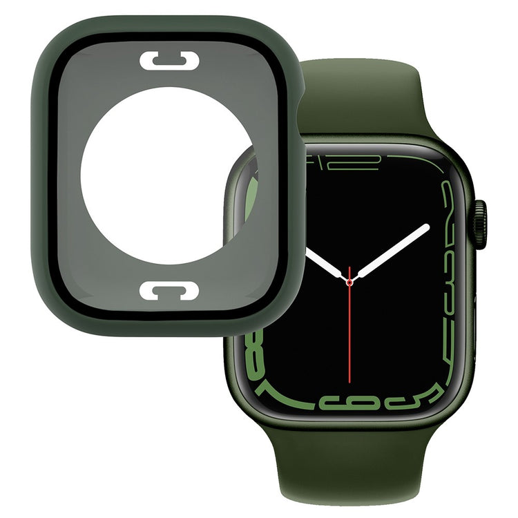 Apple Watch Series 7 41mm Elegant Plastik og Glas Bumper  - Grøn#serie_4