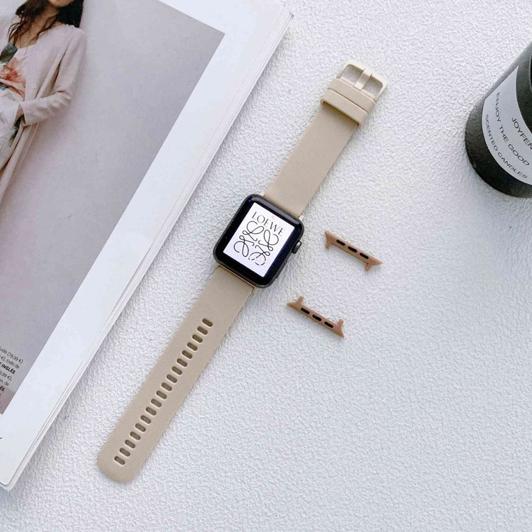 Skøn Apple Watch Series 7 41mm Silikone Rem - Brun#serie_1