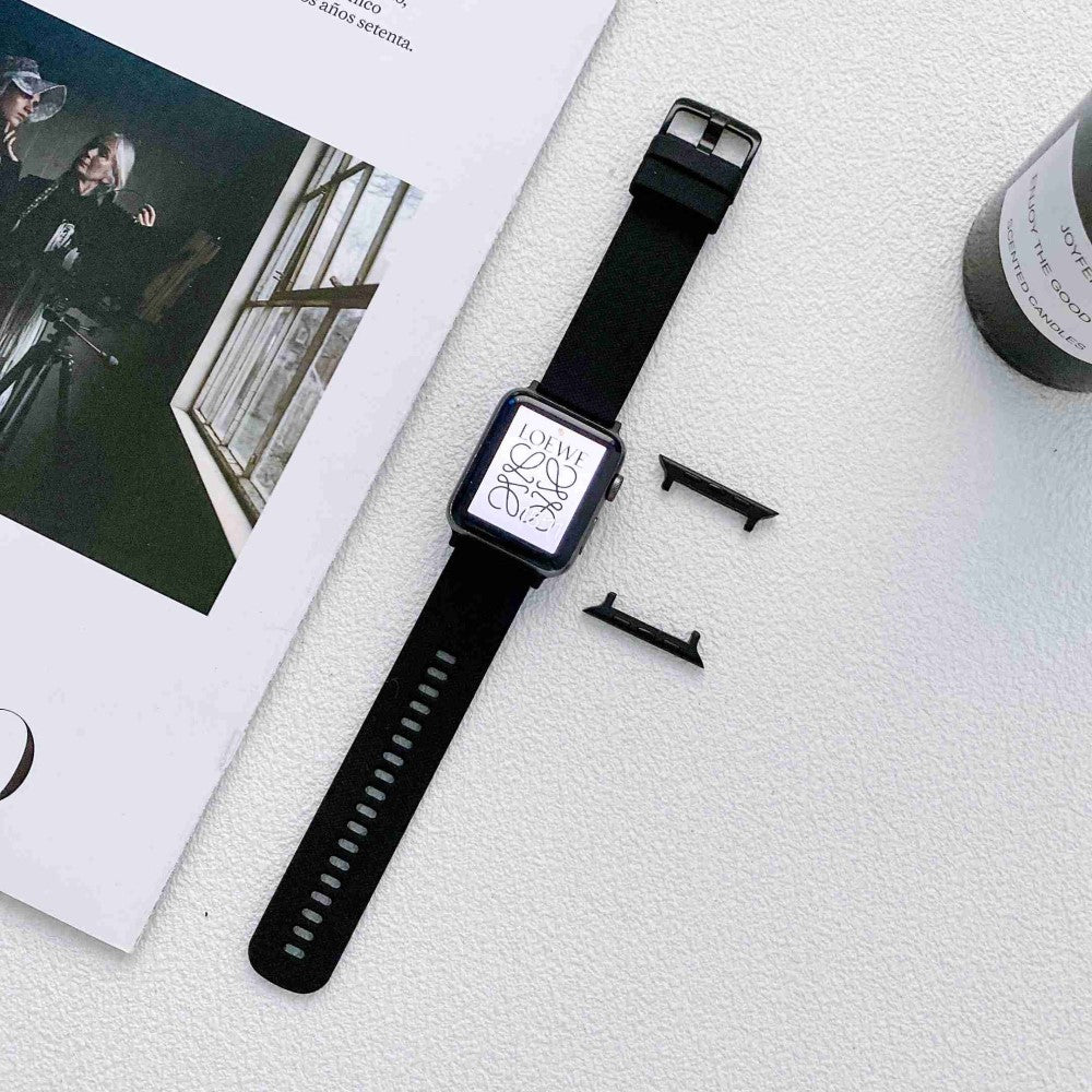Skøn Apple Watch Series 7 41mm Silikone Rem - Sort#serie_2
