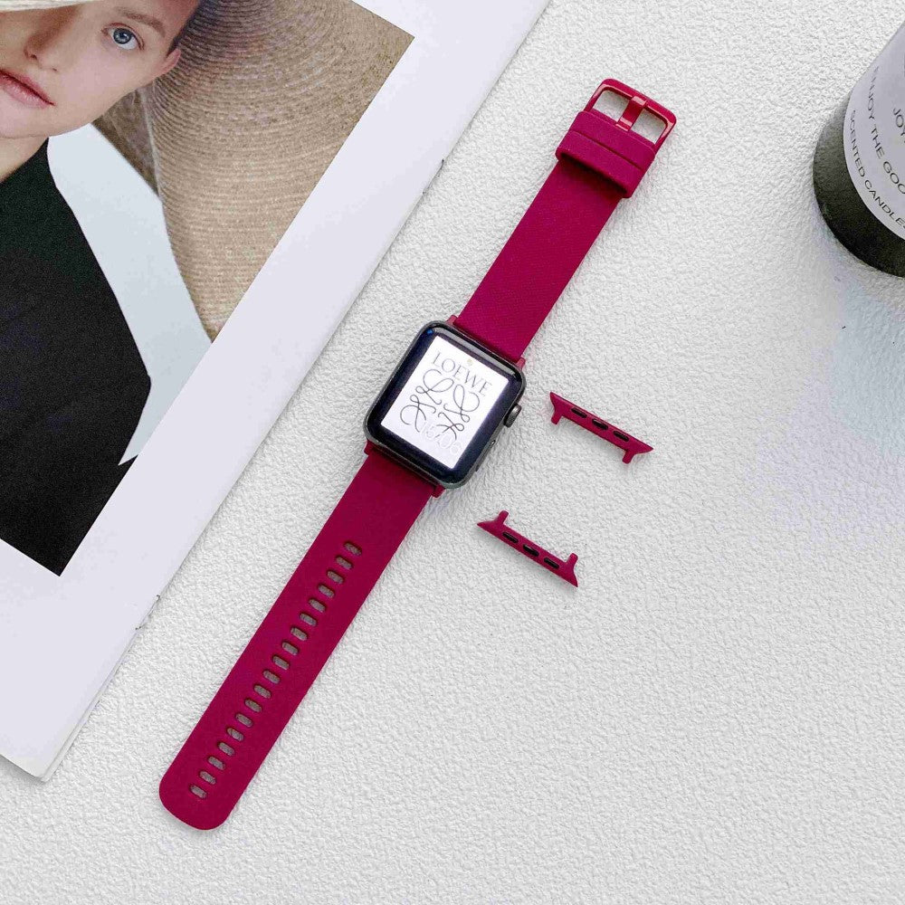 Skøn Apple Watch Series 7 41mm Silikone Rem - Rød#serie_4