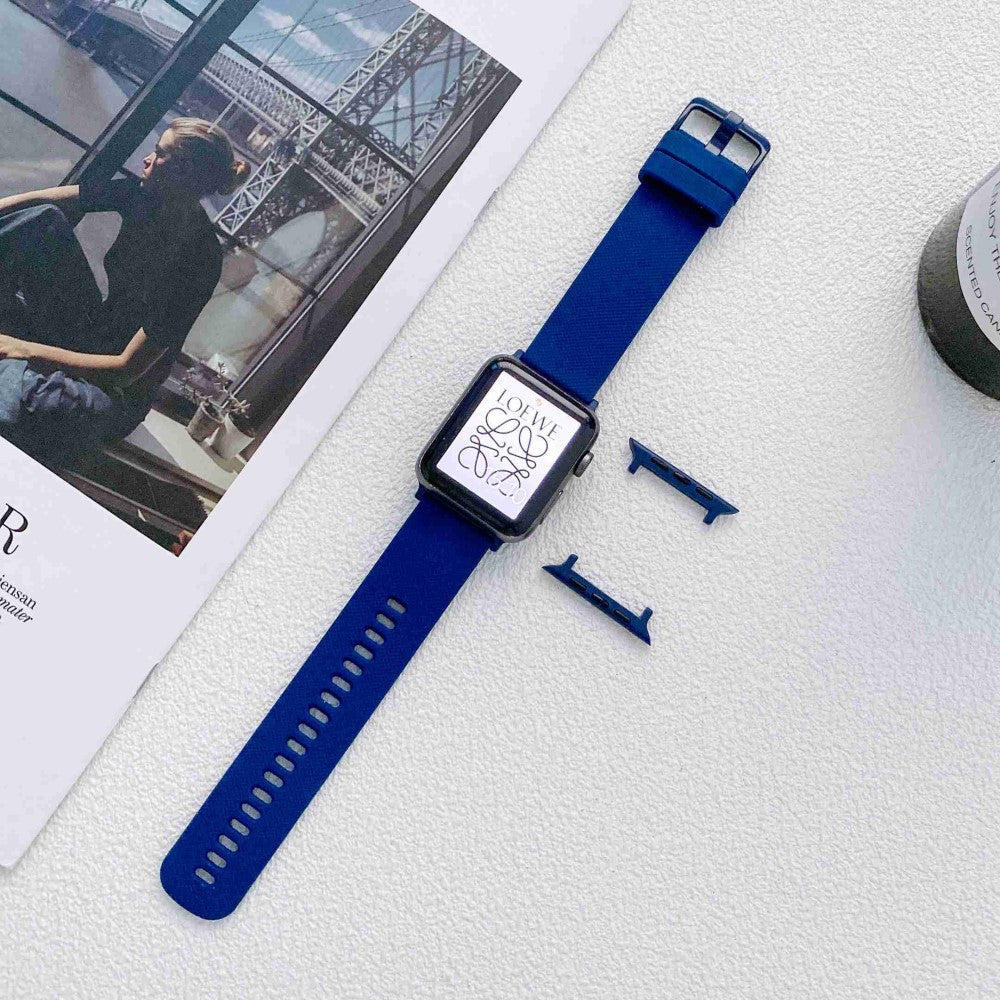 Skøn Apple Watch Series 7 41mm Silikone Rem - Blå#serie_7