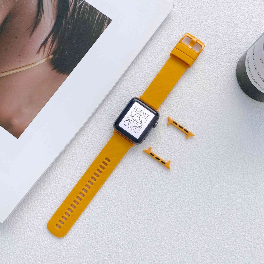 Skøn Apple Watch Series 7 41mm Silikone Rem - Orange#serie_9