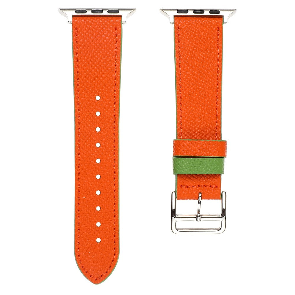 Meget pænt Apple Watch Series 7 41mm Ægte læder Rem - Orange#serie_1