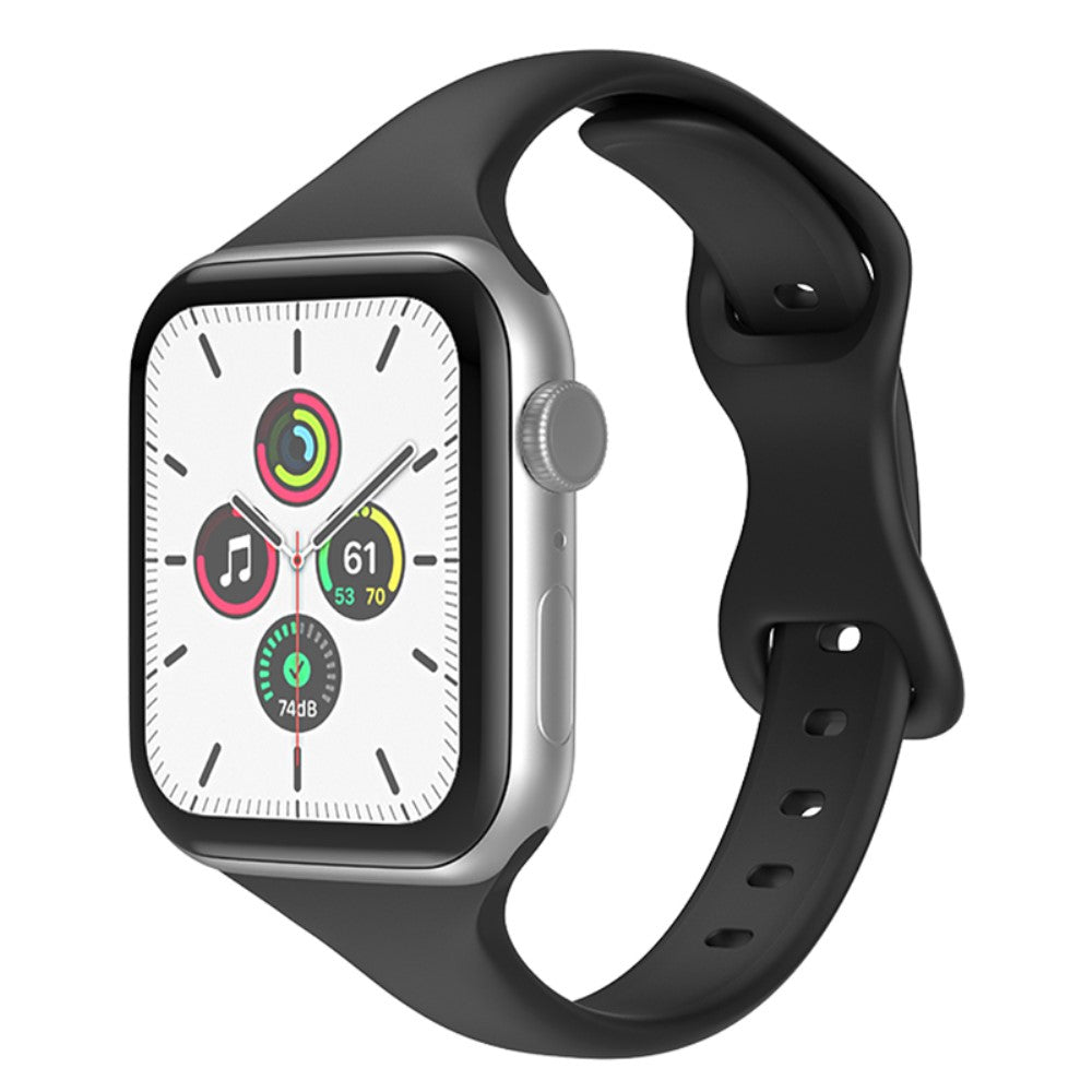 Rigtigt holdbart Apple Watch Series 7 41mm Silikone Rem - Sort#serie_1
