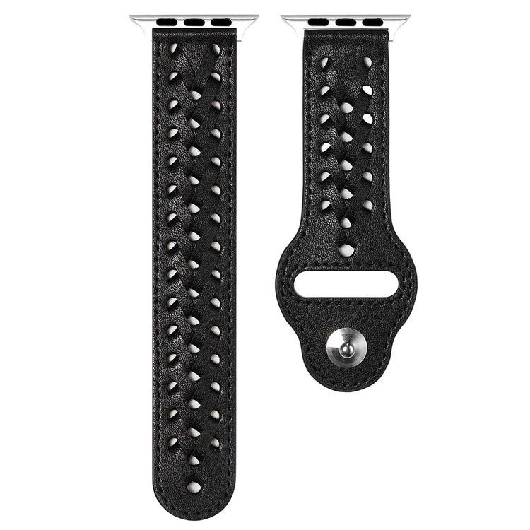 Mega komfortabel Apple Watch Series 7 41mm Kunstlæder Rem - Sort#serie_1