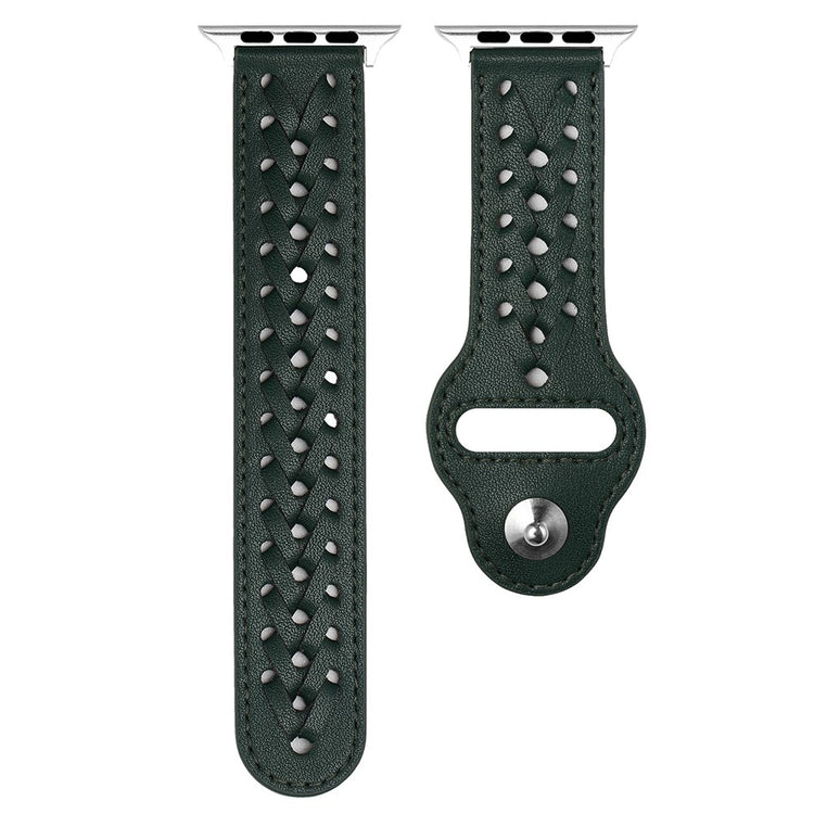 Mega komfortabel Apple Watch Series 7 41mm Kunstlæder Rem - Grøn#serie_4