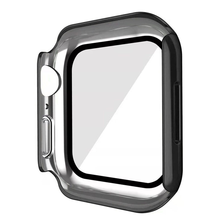 Rigtigt Fed Apple Watch Series 7 41mm Cover med Skærmbeskytter i Plastik og Hærdet Glas - Sort#serie_1