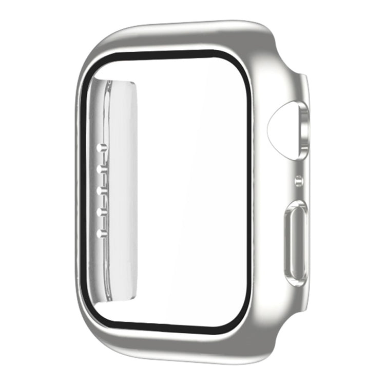 Rigtigt Fed Apple Watch Series 7 41mm Cover med Skærmbeskytter i Plastik og Hærdet Glas - Sølv#serie_2
