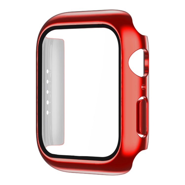 Rigtigt Fed Apple Watch Series 7 41mm Cover med Skærmbeskytter i Plastik og Hærdet Glas - Rød#serie_7