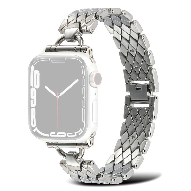 Mega holdbart Apple Watch Series 7 41mm Metal Rem - Sølv#serie_2
