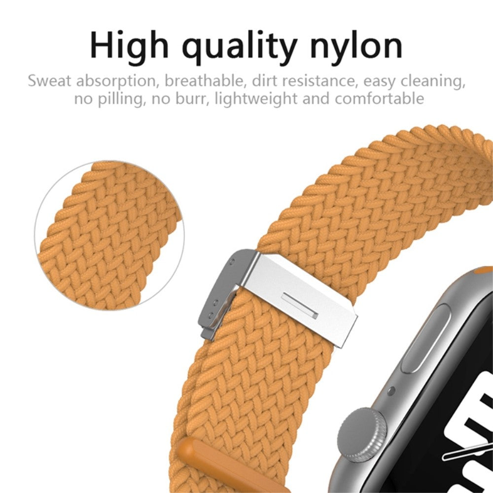 Helt vildt hårdfør Apple Watch Series 7 41mm Stof Urrem - Sort#serie_7