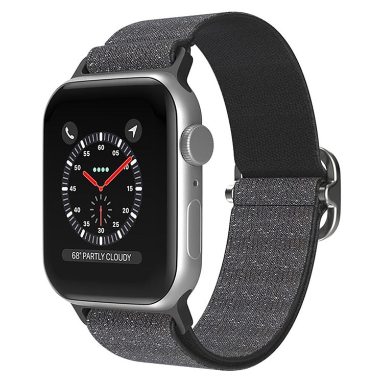 Meget holdbart Apple Watch Series 7 41mm Stof Urrem - Sort#serie_2