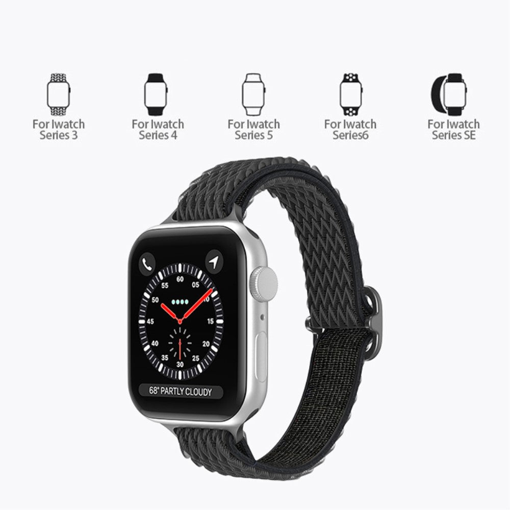 Helt vildt elegant Apple Watch Series 7 41mm Stof Urrem - Brun#serie_5