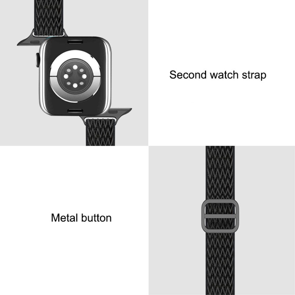 Helt vildt elegant Apple Watch Series 7 41mm Stof Urrem - Blå#serie_9