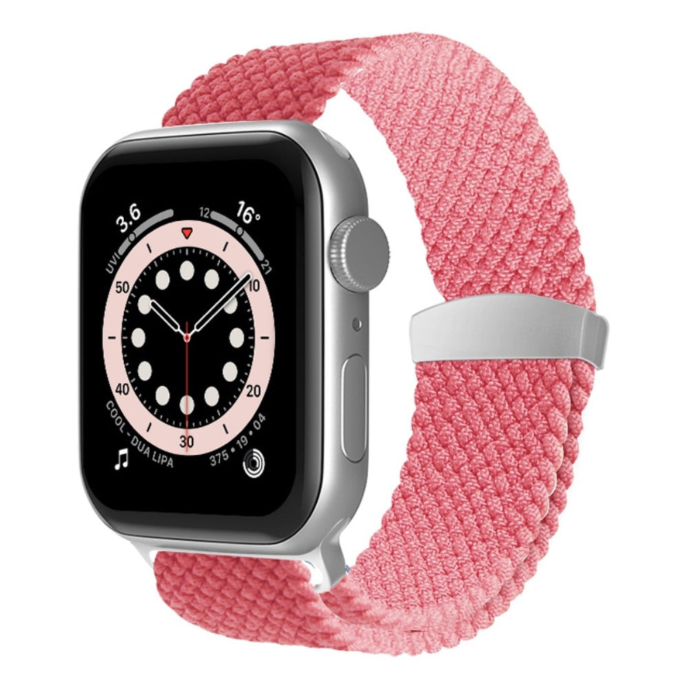 Tidsløst Apple Watch Series 7 41mm Stof Urrem - Pink#serie_2