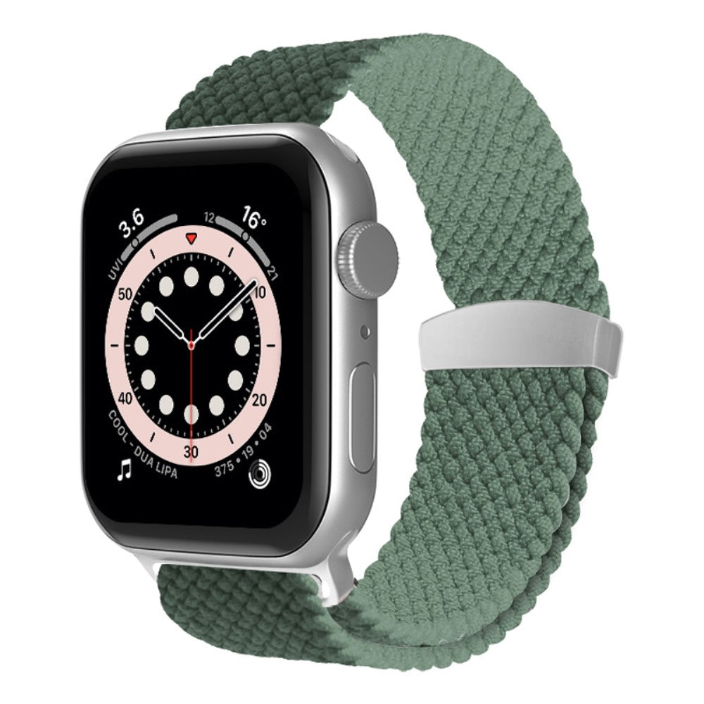 Tidsløst Apple Watch Series 7 41mm Stof Urrem - Grøn#serie_3