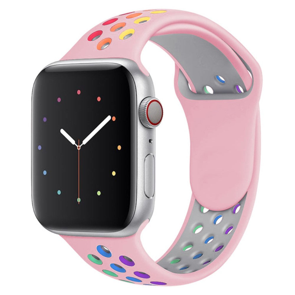 Rigtigt cool Apple Watch Series 7 41mm Silikone Urrem - Pink#serie_6