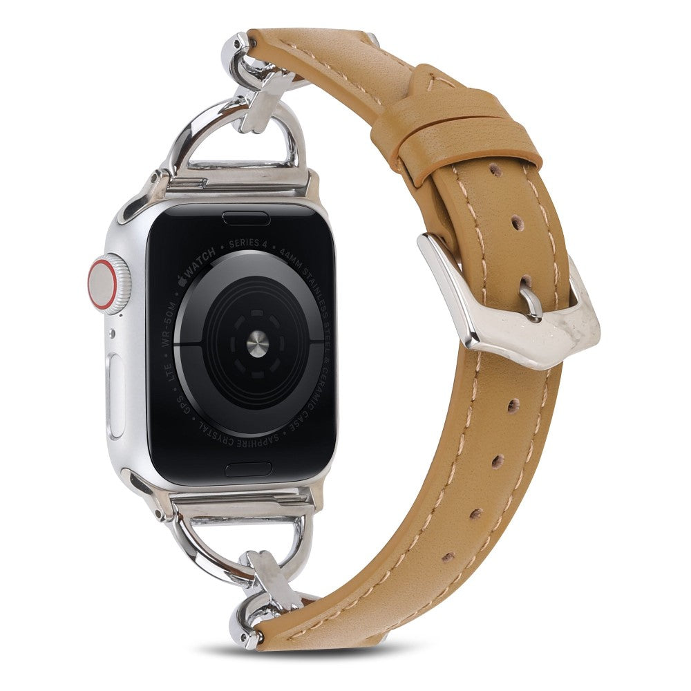 Mega godt Apple Watch Series 7 41mm Ægte læder Rem - Brun#serie_3
