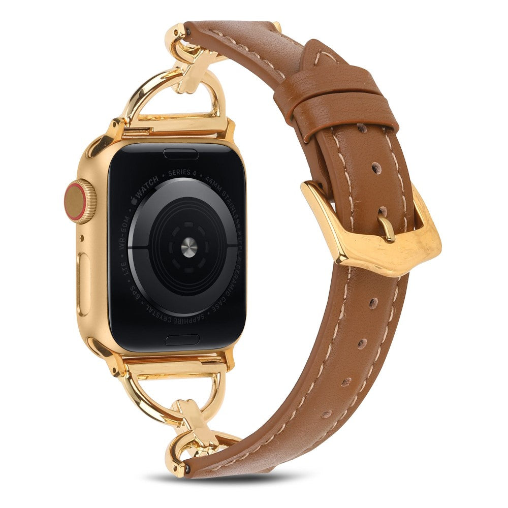 Mega godt Apple Watch Series 7 41mm Ægte læder Rem - Brun#serie_8