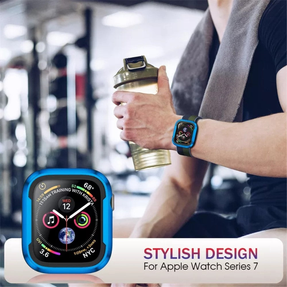 Apple Watch Series 7 41mm  Metal og Silikone Bumper  - Rød#serie_3
