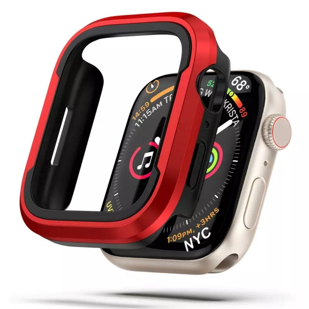Apple Watch Series 7 41mm  Metal og Silikone Bumper  - Rød#serie_3