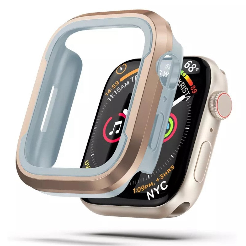 Apple Watch Series 7 41mm  Metal og Silikone Bumper  - Guld#serie_6