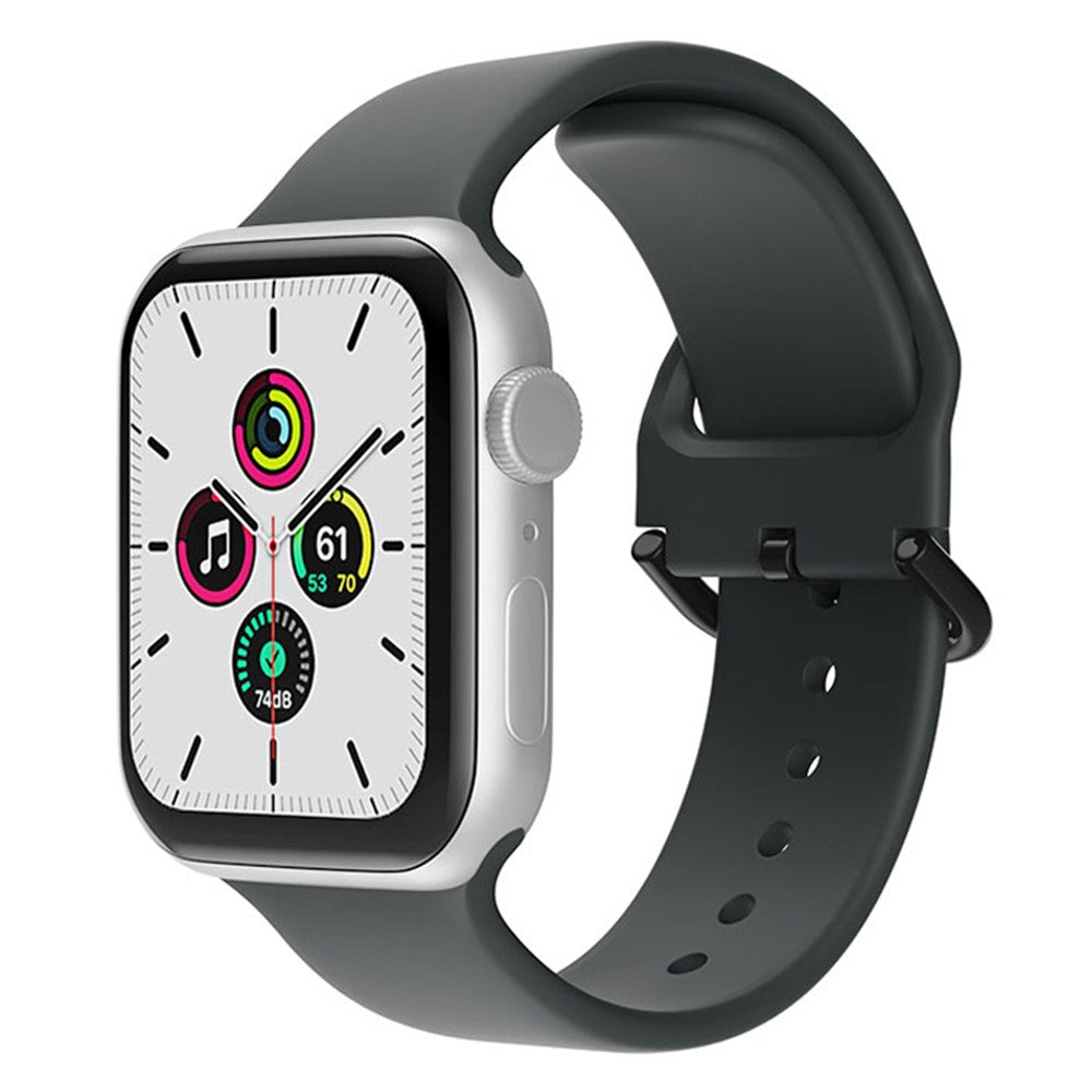 Rigtigt fed Universal Apple Silikone Urrem - Sort#serie_1