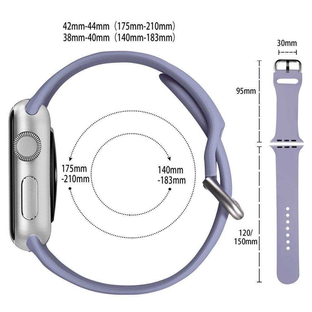 Rigtigt fed Universal Apple Silikone Urrem - Sølv#serie_10