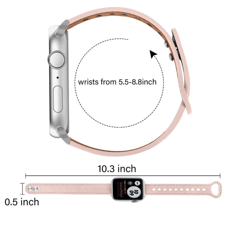 Rigtigt cool Universal Apple Ægte læder Urrem - Pink#serie_4